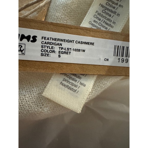 Skims Featherweight Cashmere Cardigan Size Sm Color Egret / Cream - Picture 5 of 7